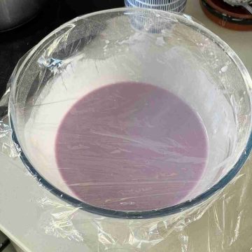 cover microwave purple mochi batter