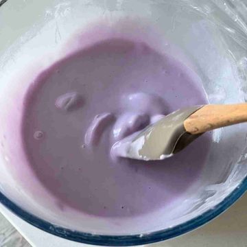 mix knead purple rice cake batter