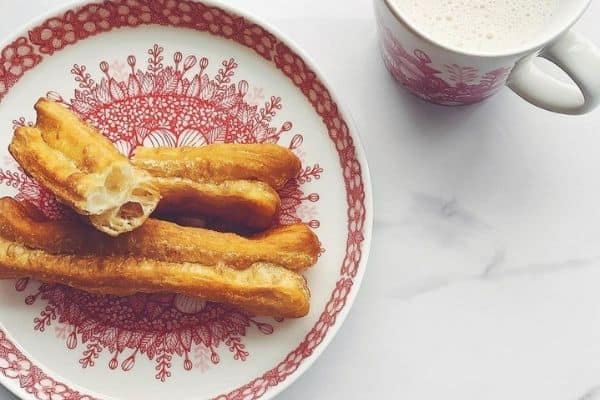 Youtiao with a cup of soy milk