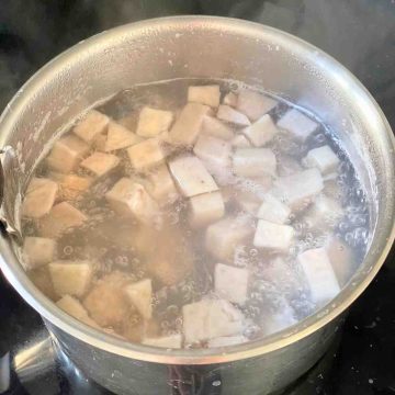 boil taro in hot water