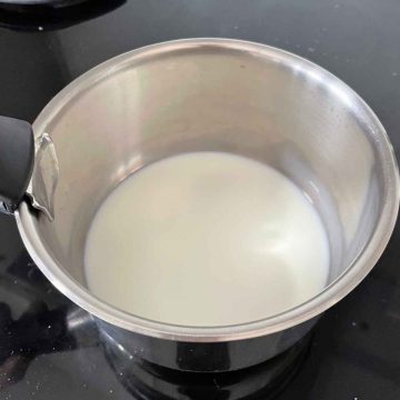 warm milk on stove