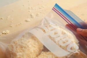 Freeze the coated panko fried ice cream in an air sealed plastic bag