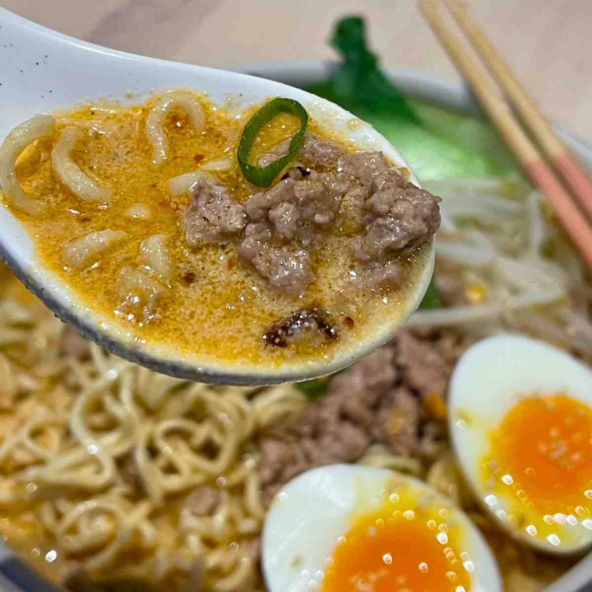 spoonful of tantanmen noodles