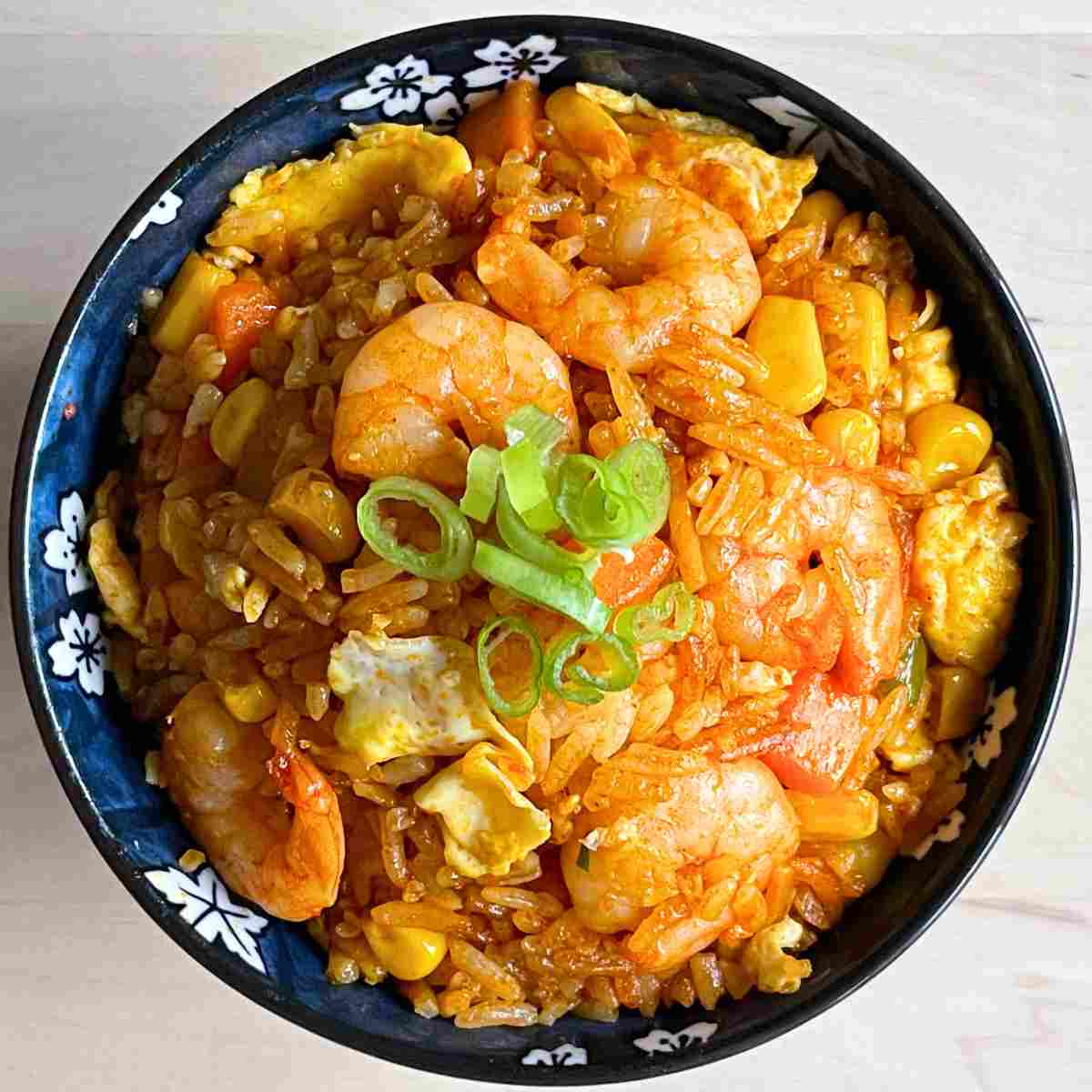 prawn and meat in singapore fried rice