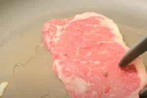 Cook the steak on skillet