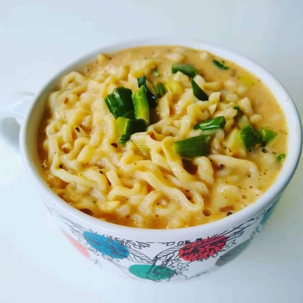Japanese instant noodles with mayonnaise mayo ramen