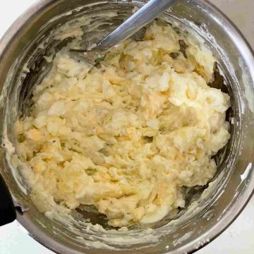 making potato egg salad with
