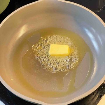 melt butter olive oil in pan