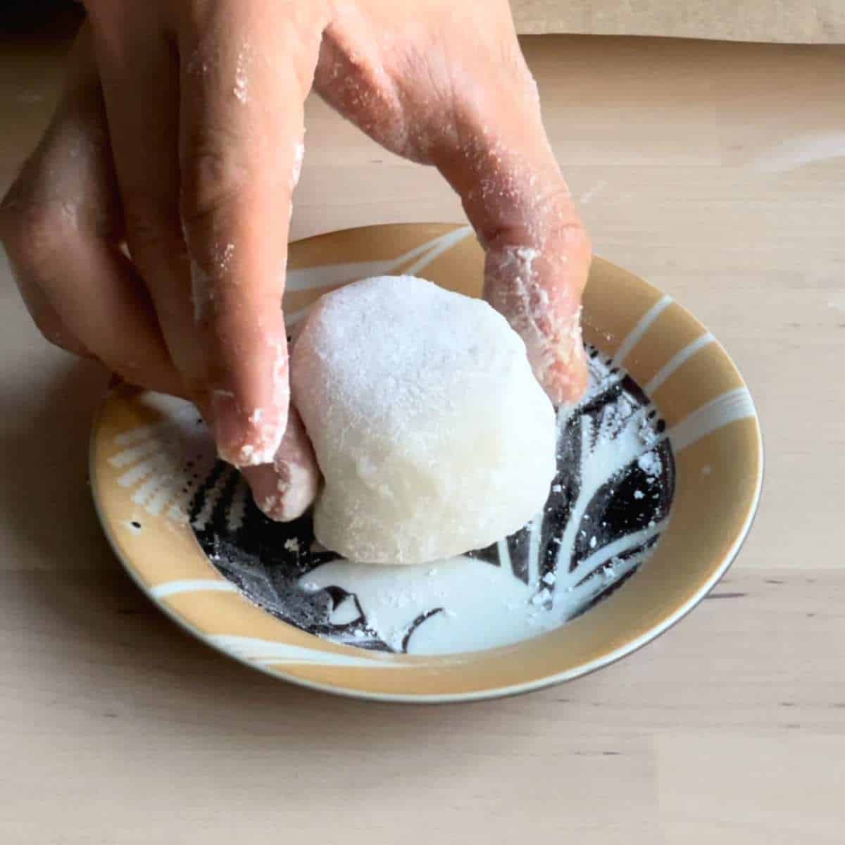white plain mochi on plate