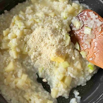add apple butter cheese to risotto