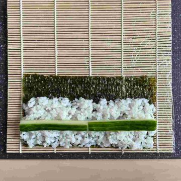 cucumber on rice nori mat