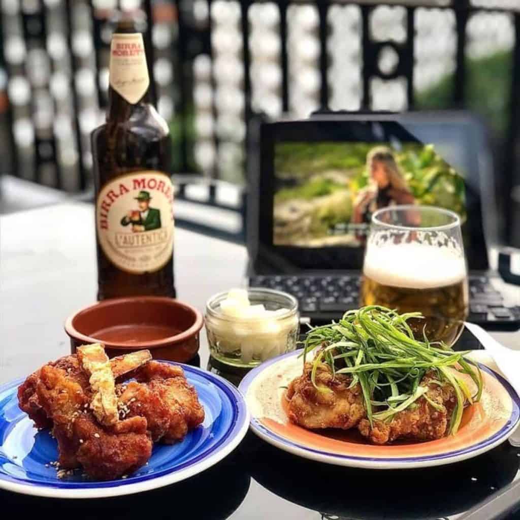 Korean fried chicken and beer