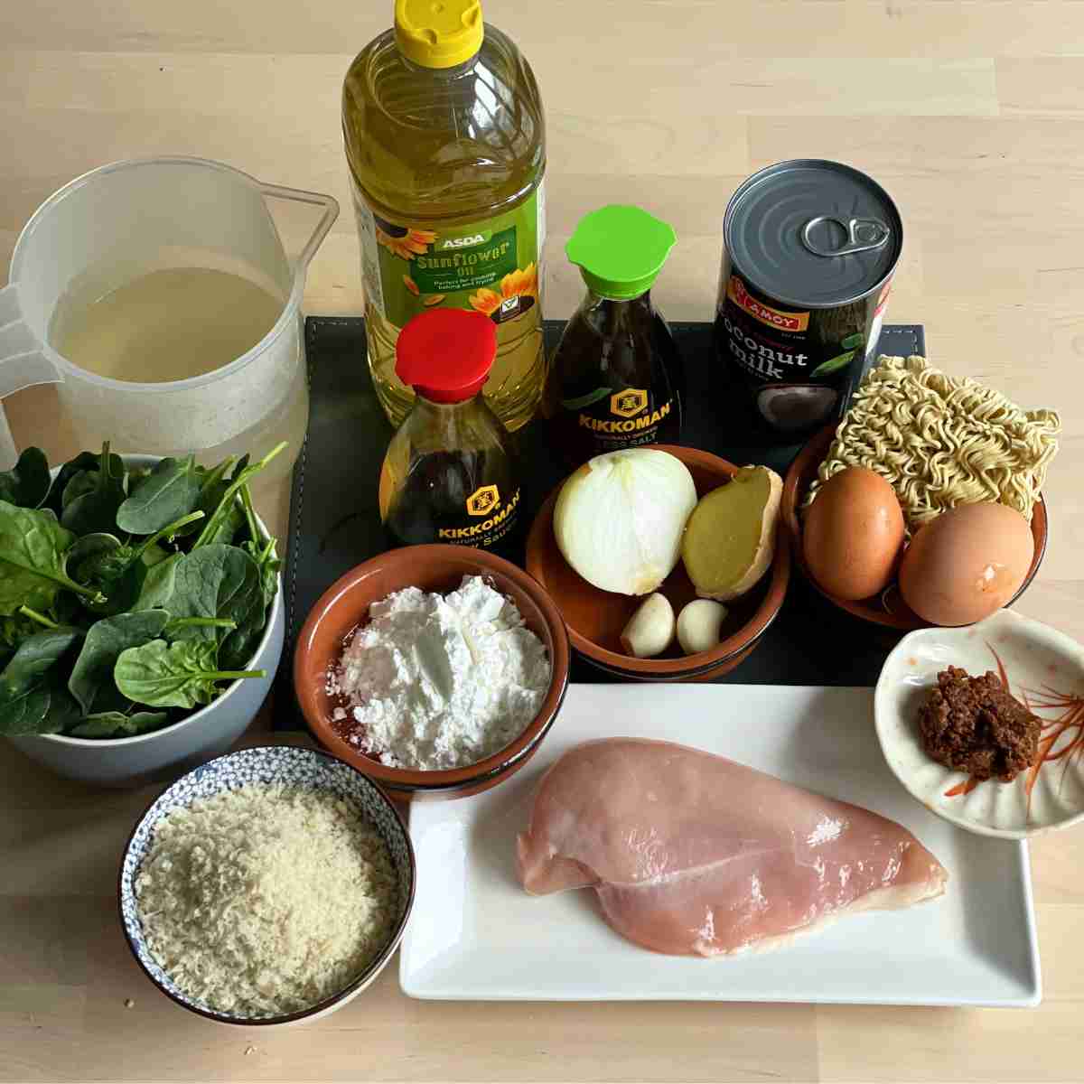 Chicken katsu ramen ingredients