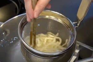 Cook the noodles until tender