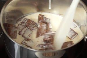 Melt the chocolate butter and heavy cream