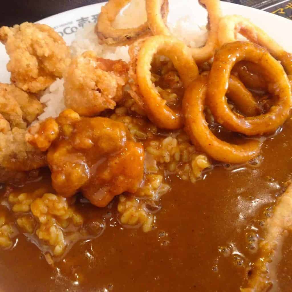 coco ichibanya fried chicken squid curry