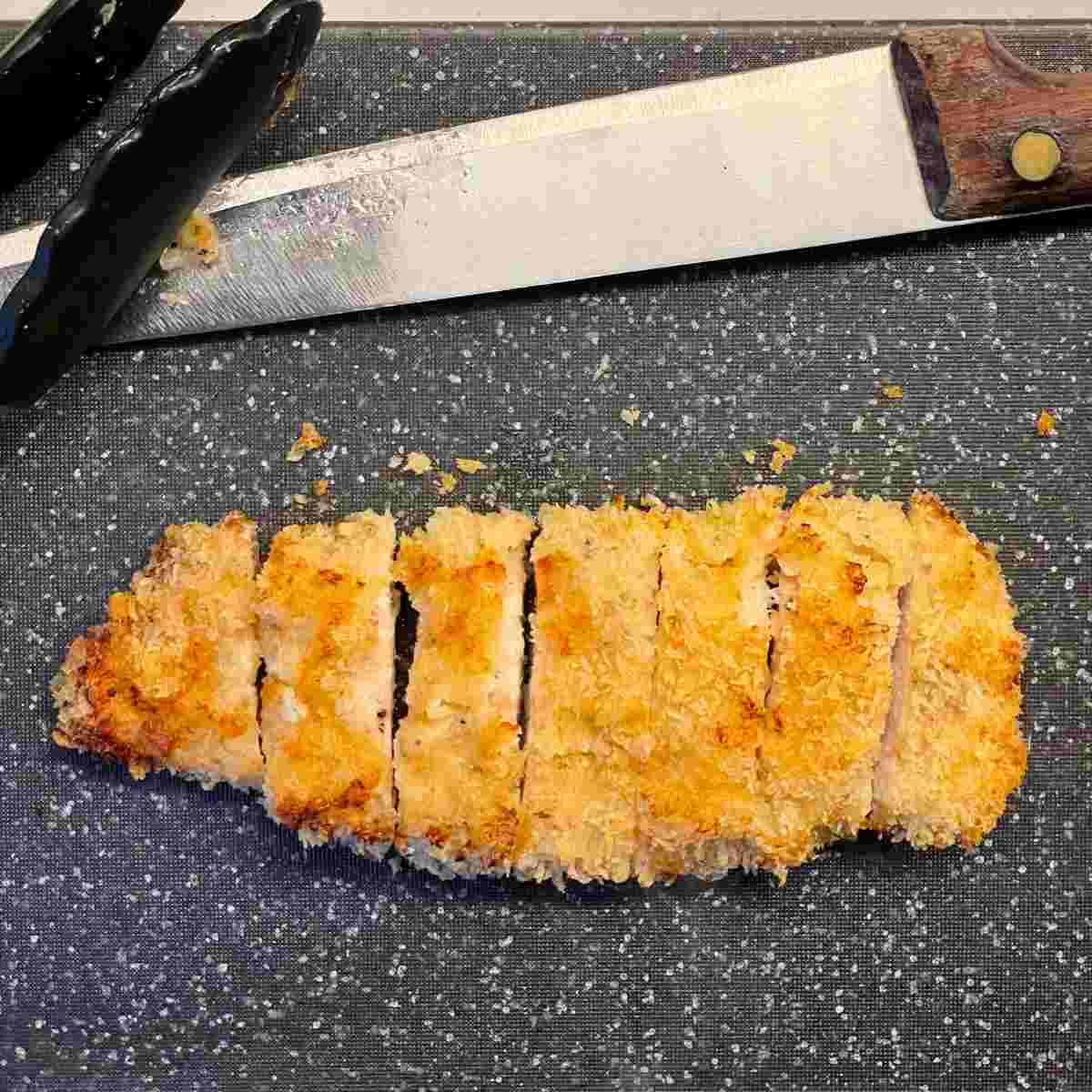 fried breaded cutlet sliced