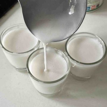pour coconut jelly into mould to set