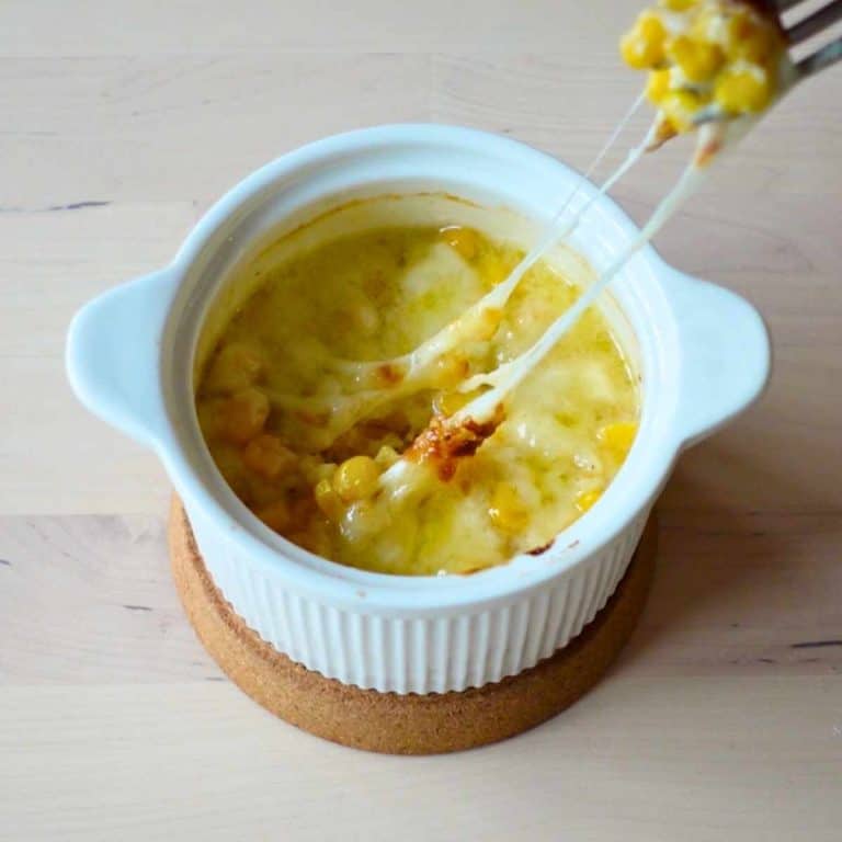 Korean corn cheese recipe on stove and oven