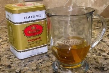 Pour hot water over the thai tea mix bag