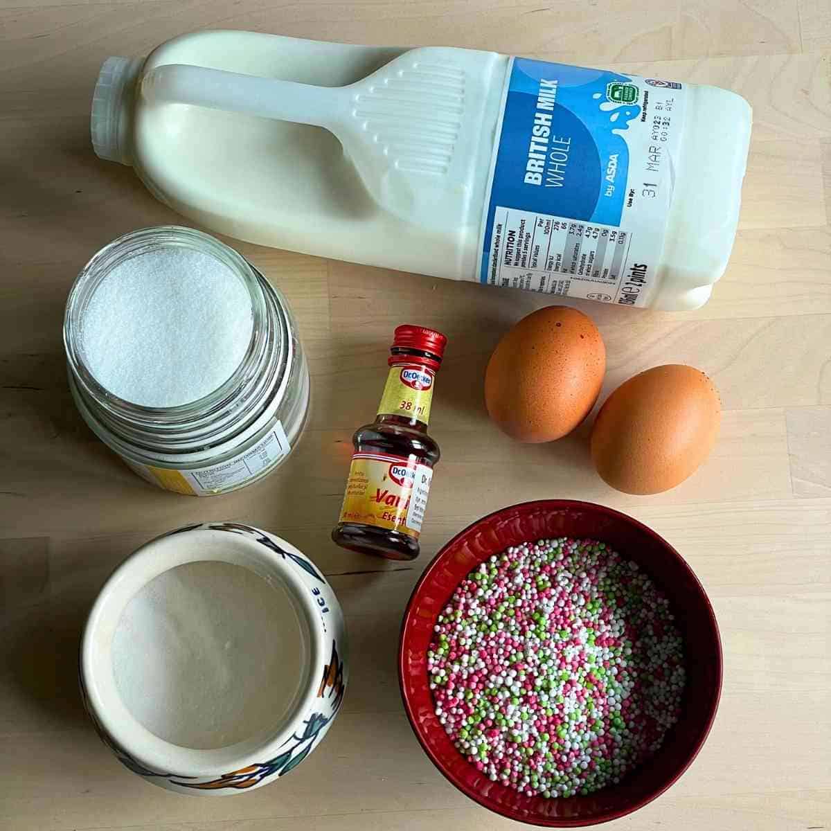Tapioca pudding ingredients