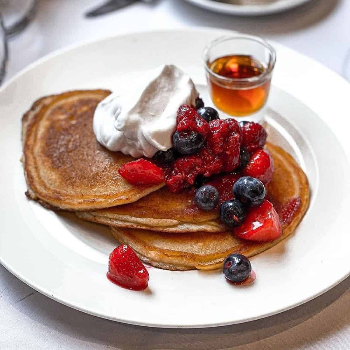 pancakes with warm buttermilk and berries Christopher Grill