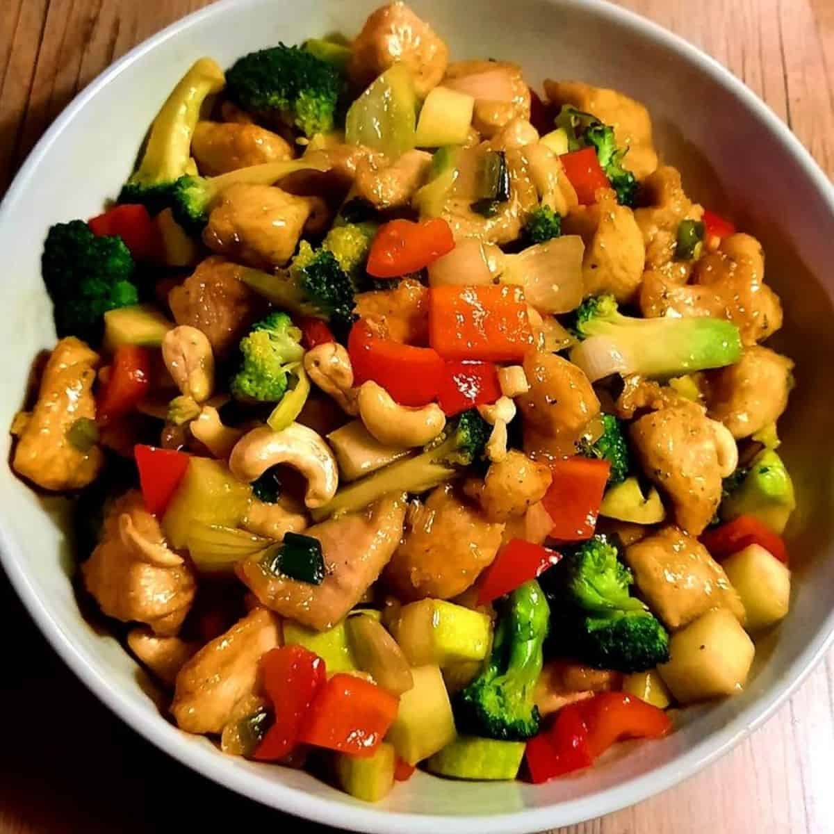 Chinese fried chicken with veggies