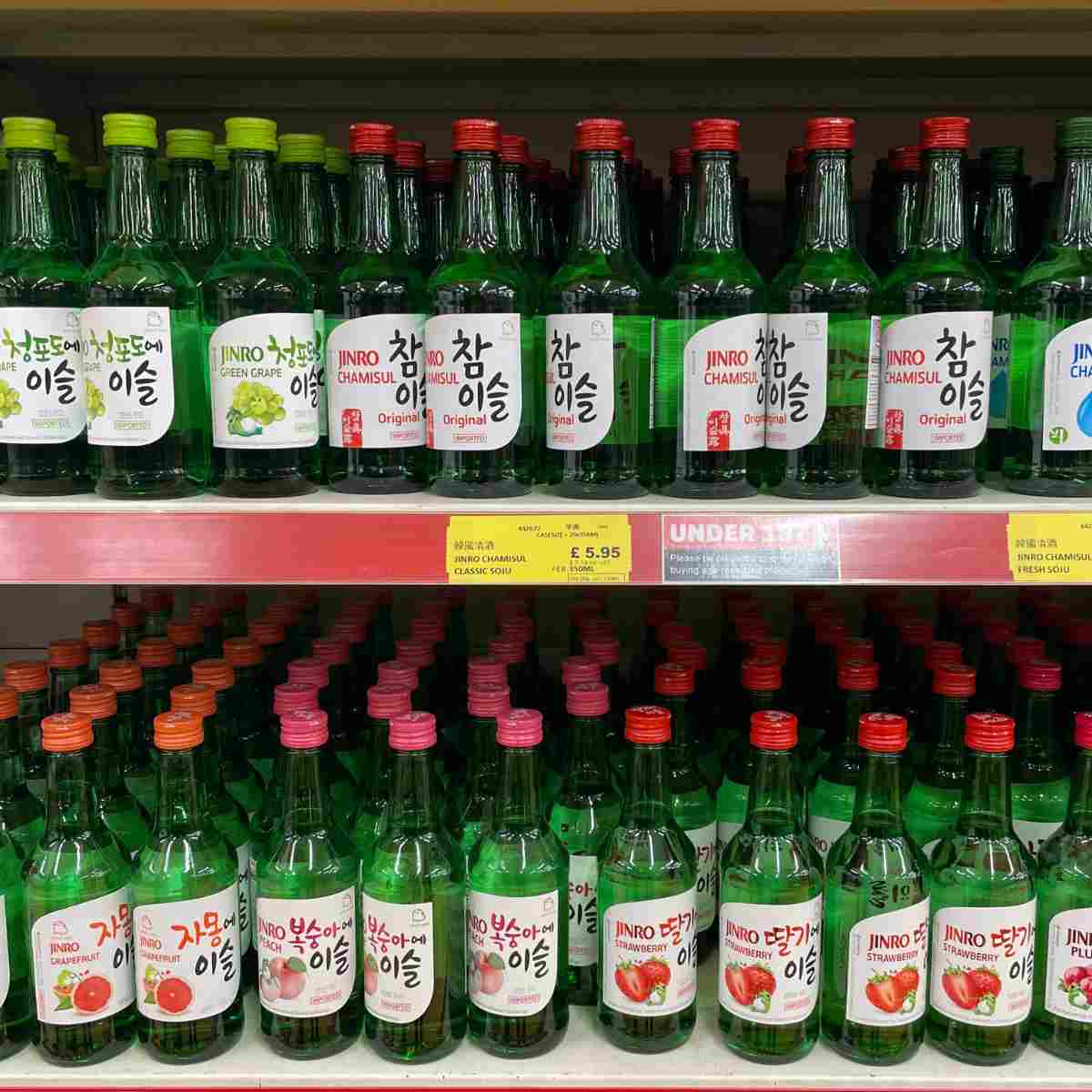 soju flavours in supermarket