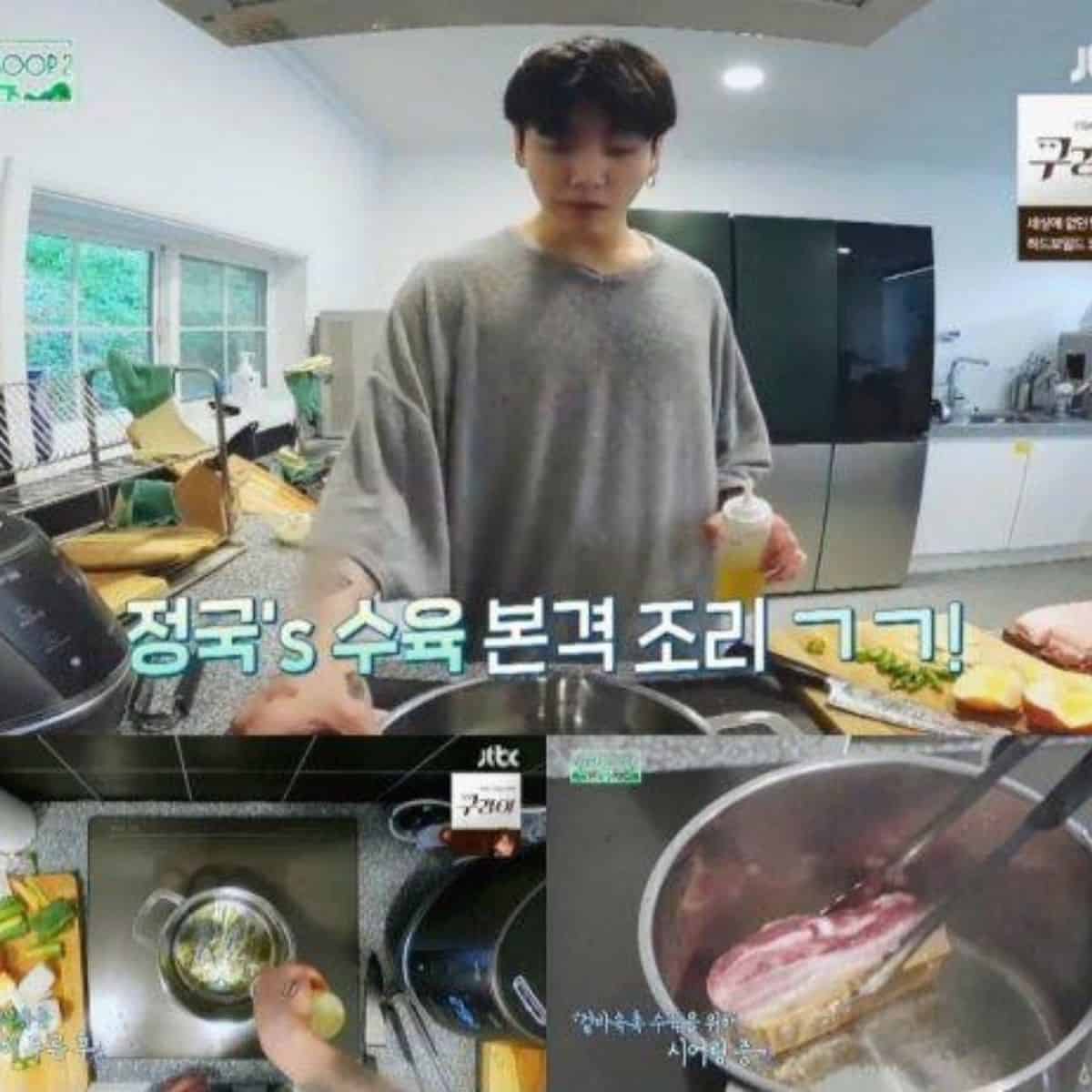 Jungkook BTS cooking Samgyeopsal