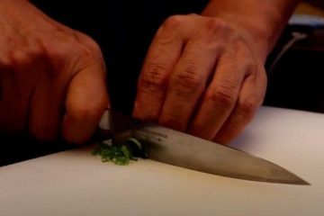 Prepare your garnish by finely cutting them