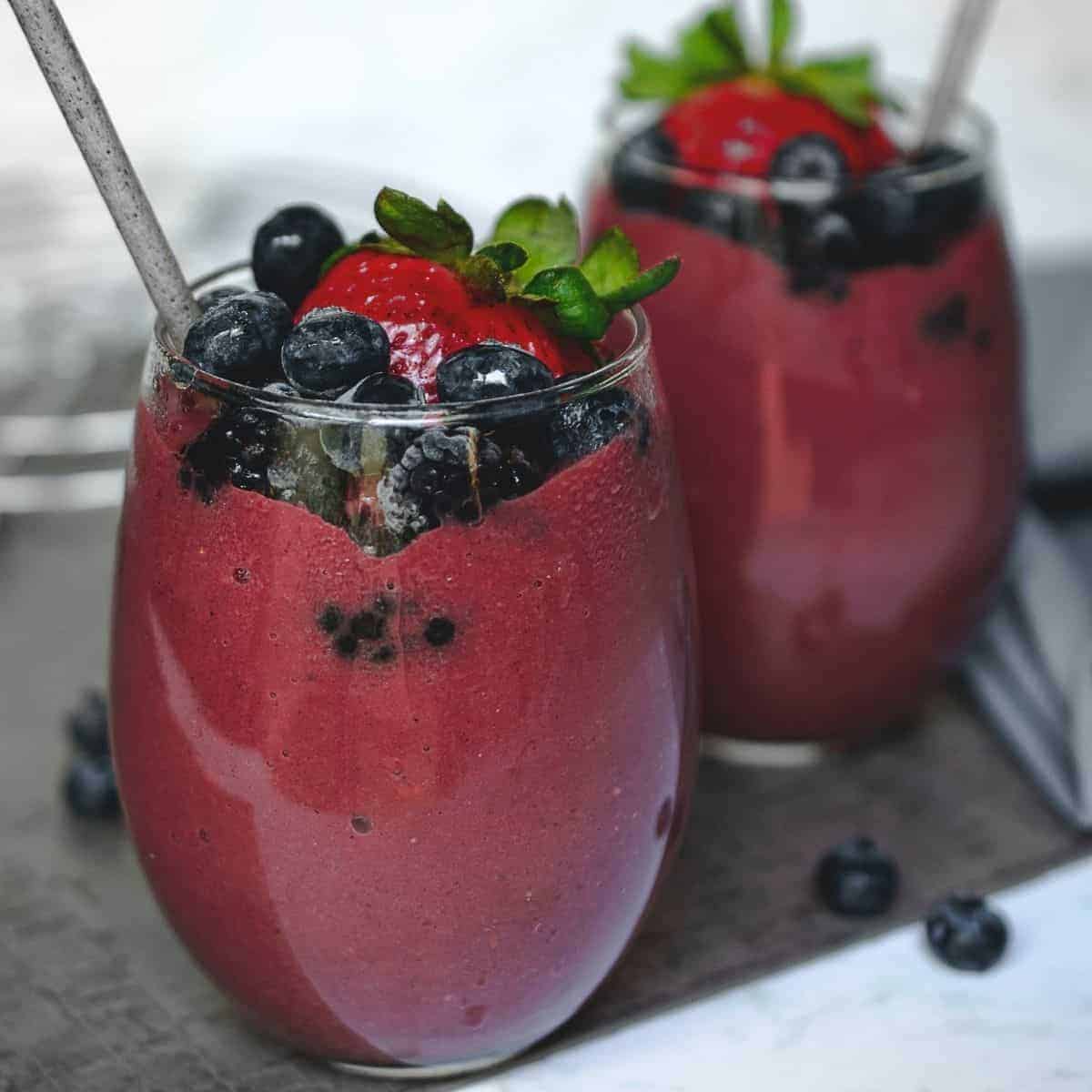 Strawberry, blackberry and blueberry smoothie