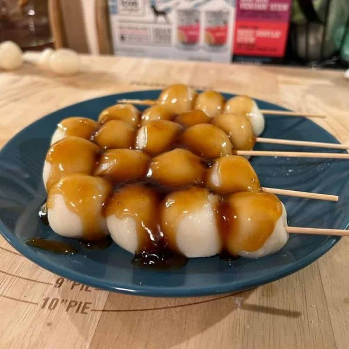 dango with sweet soy sauce glaze