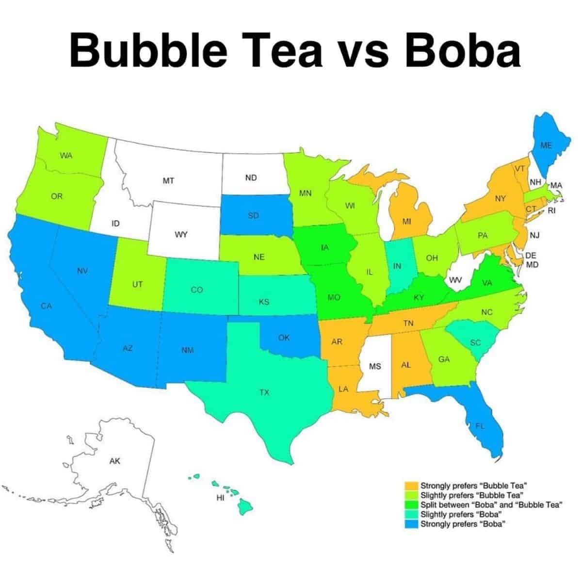 Bubble tea vs boba infographic