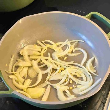 Stir fry onion and garlic