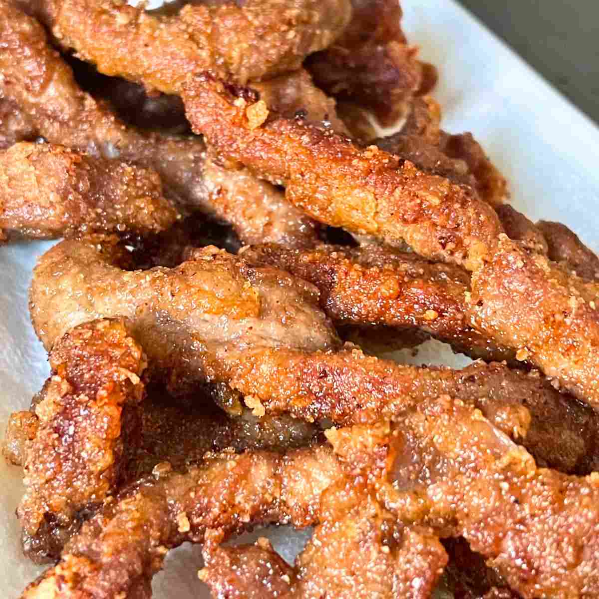 Chinese crispy beef strips