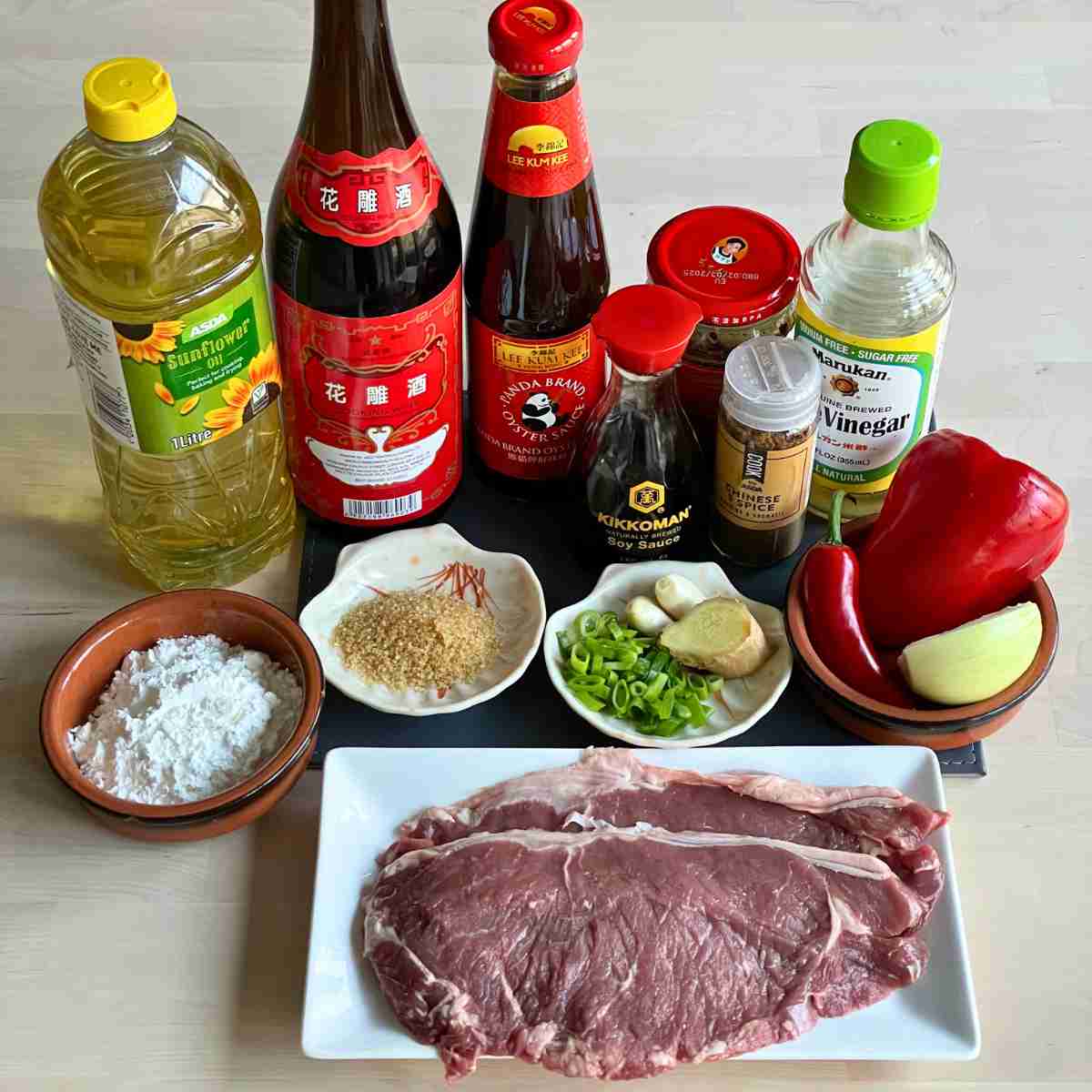 Chinese crispy chilli beef ingredients