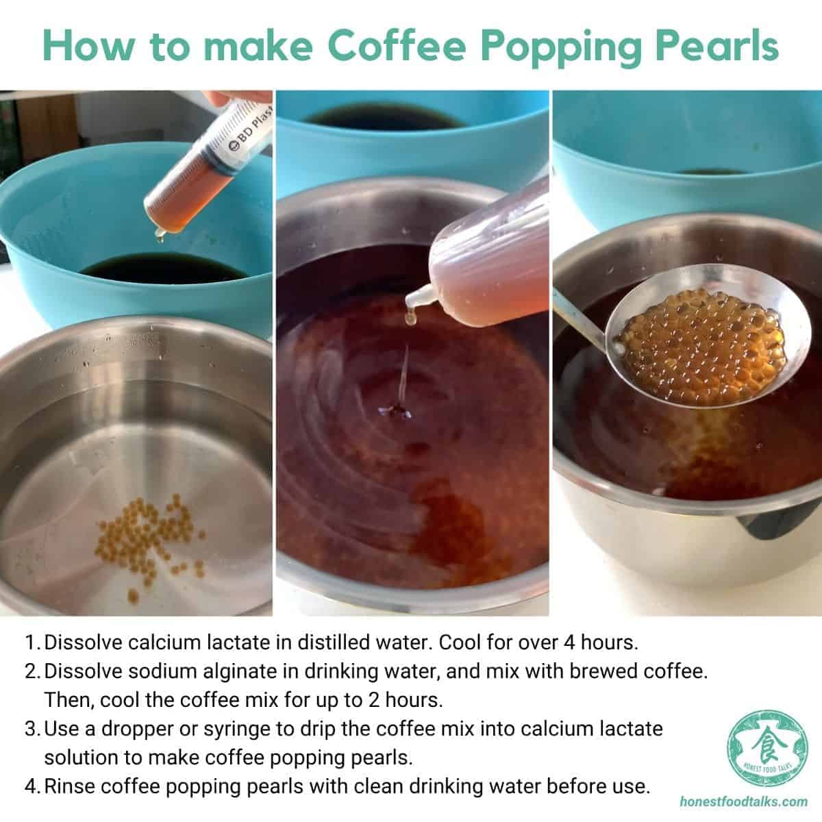 How to make coffee popping pearls