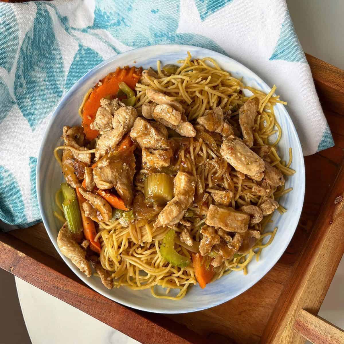 chicken in black bean sauce with noodles