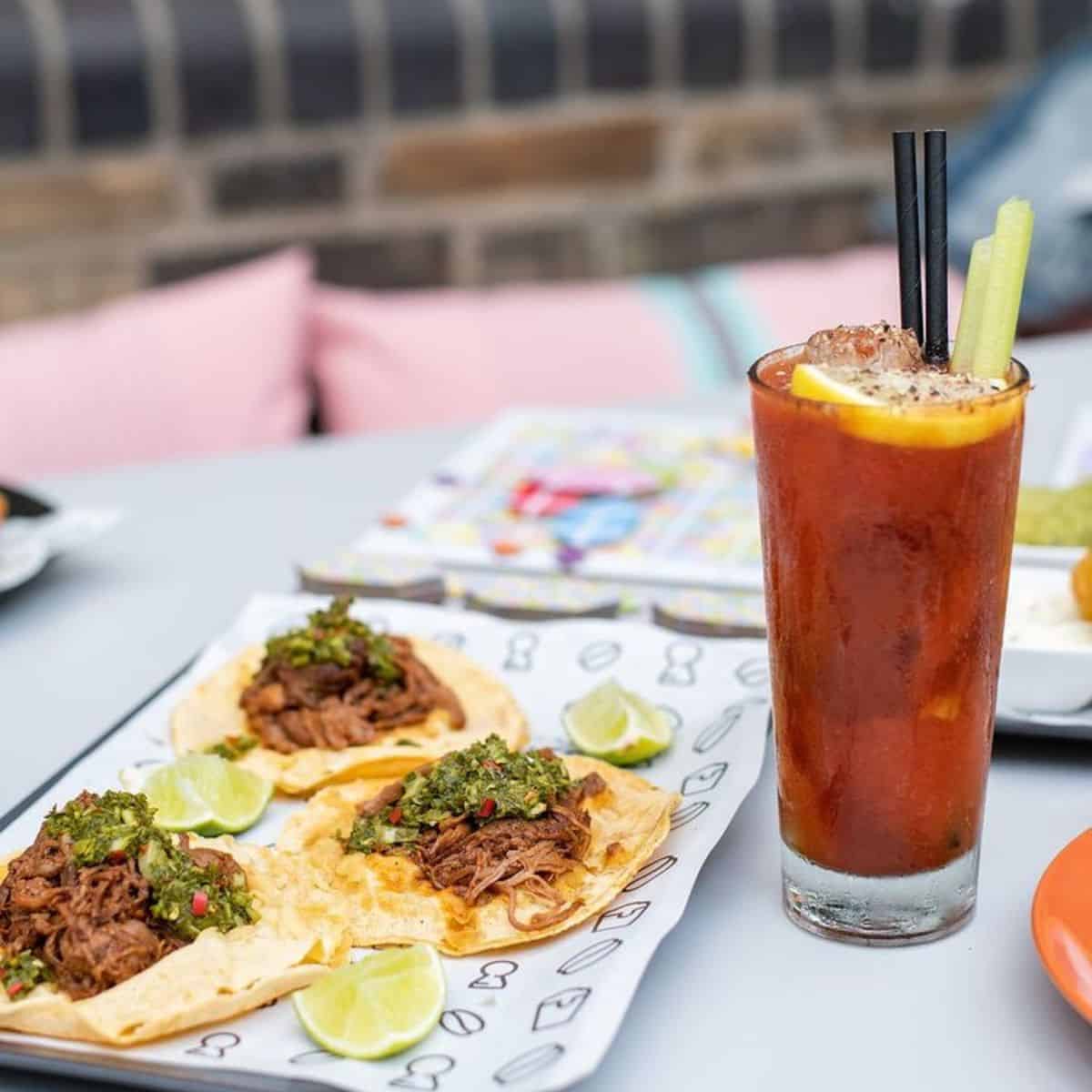tacos and bloody mary Draughts Waterloo