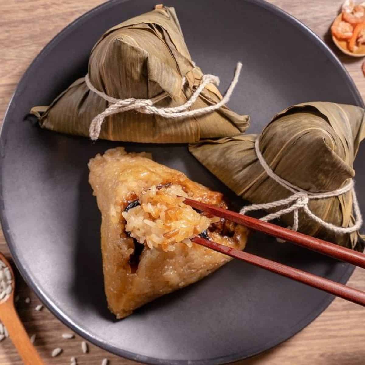 zongzi rice dumplings in plate