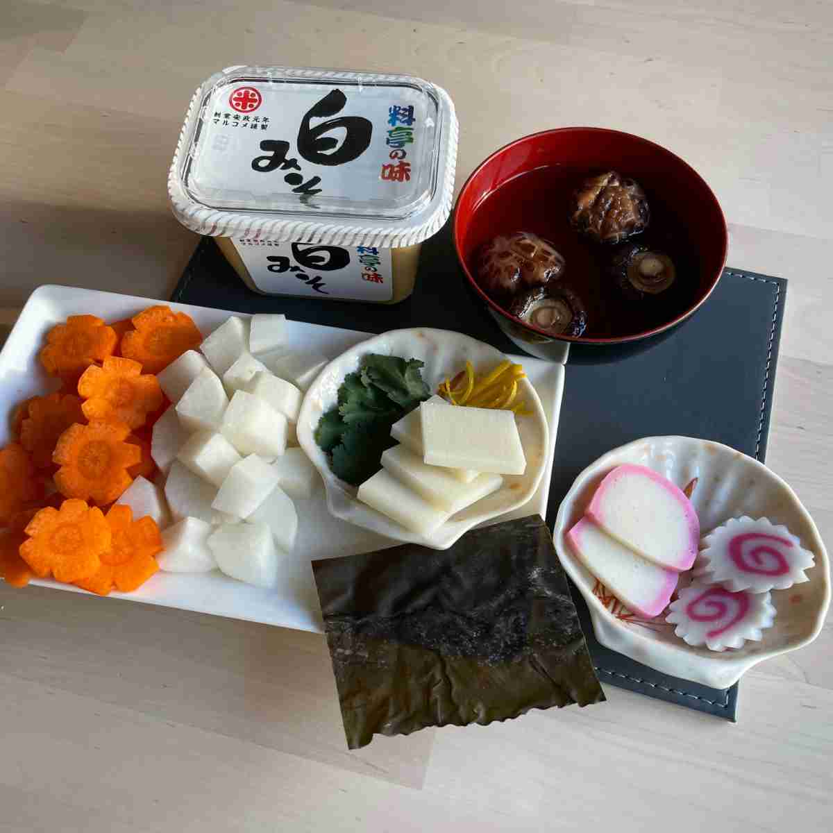 Kyushu ozoni mochi soup ingredients