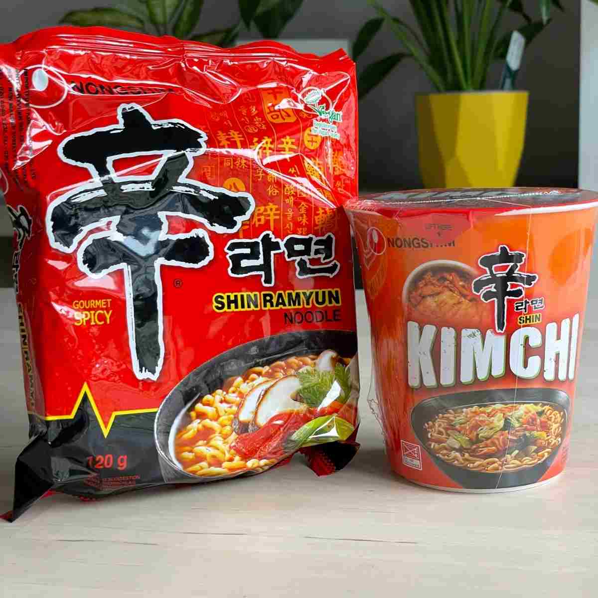 Shin ramyeon spicy and kimchi