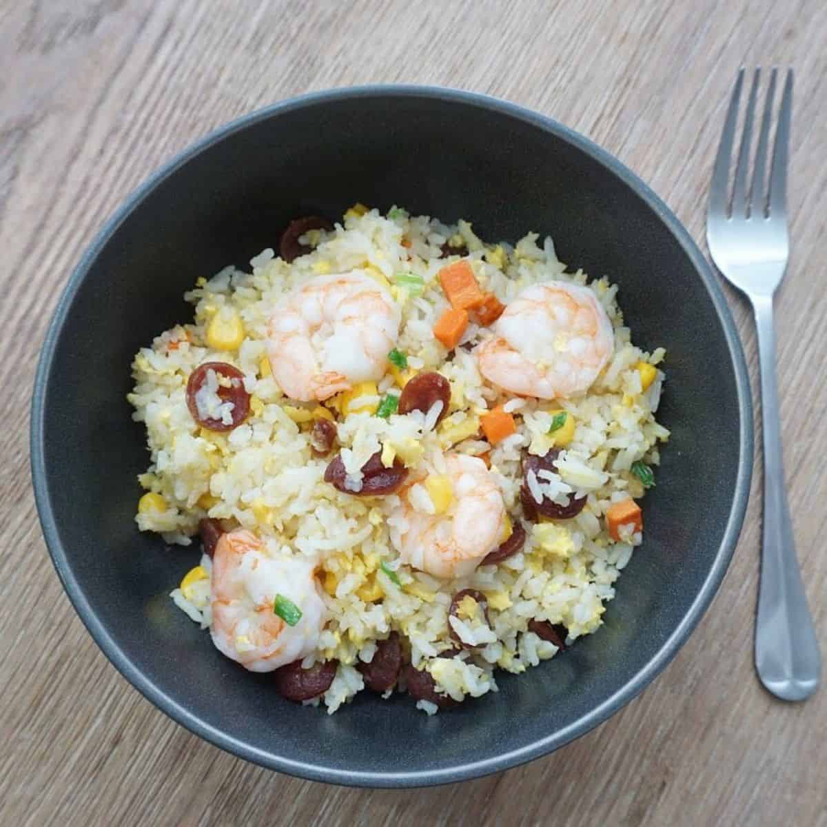 bowl of homemade fried rice