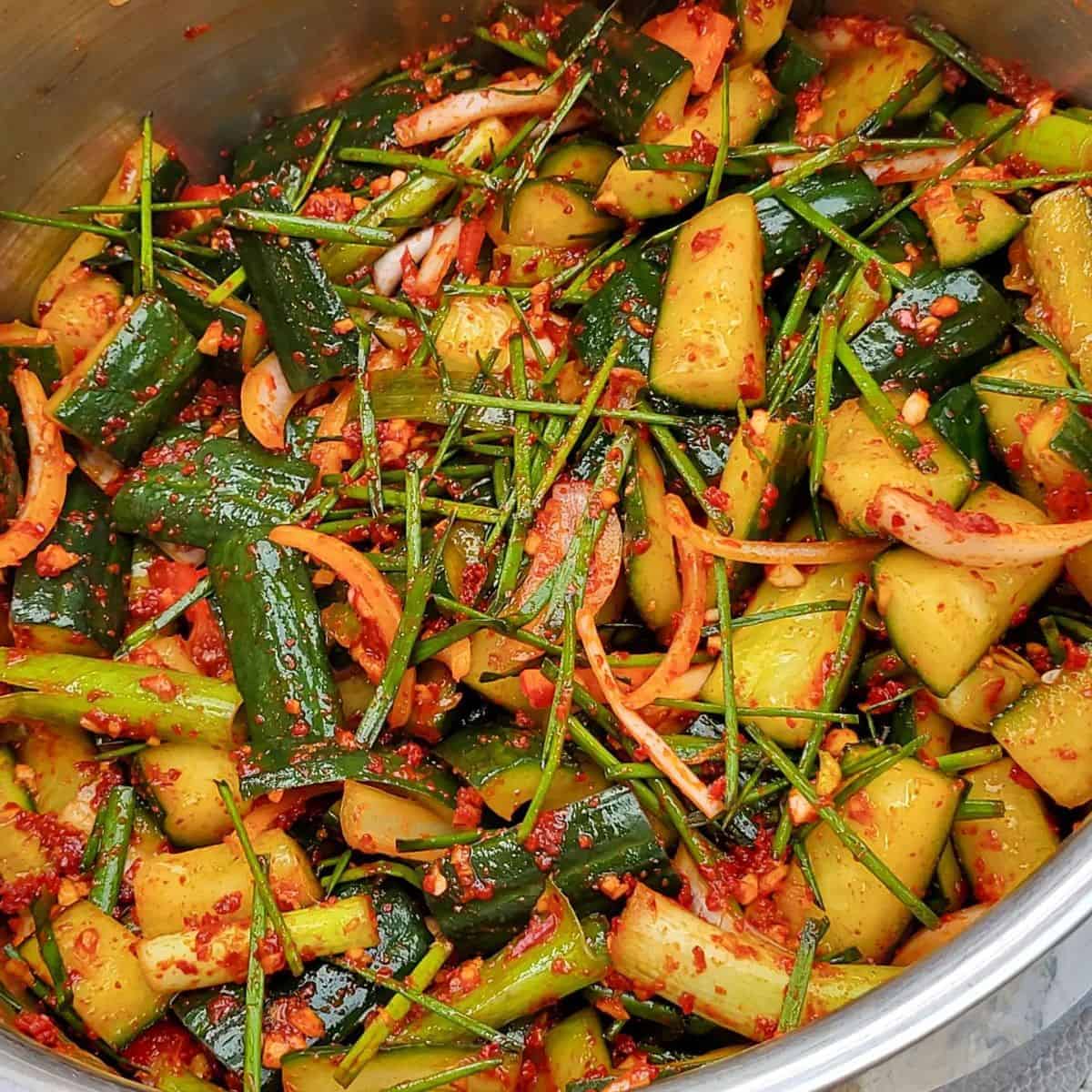 healthy Korean spicy pickled vegetables