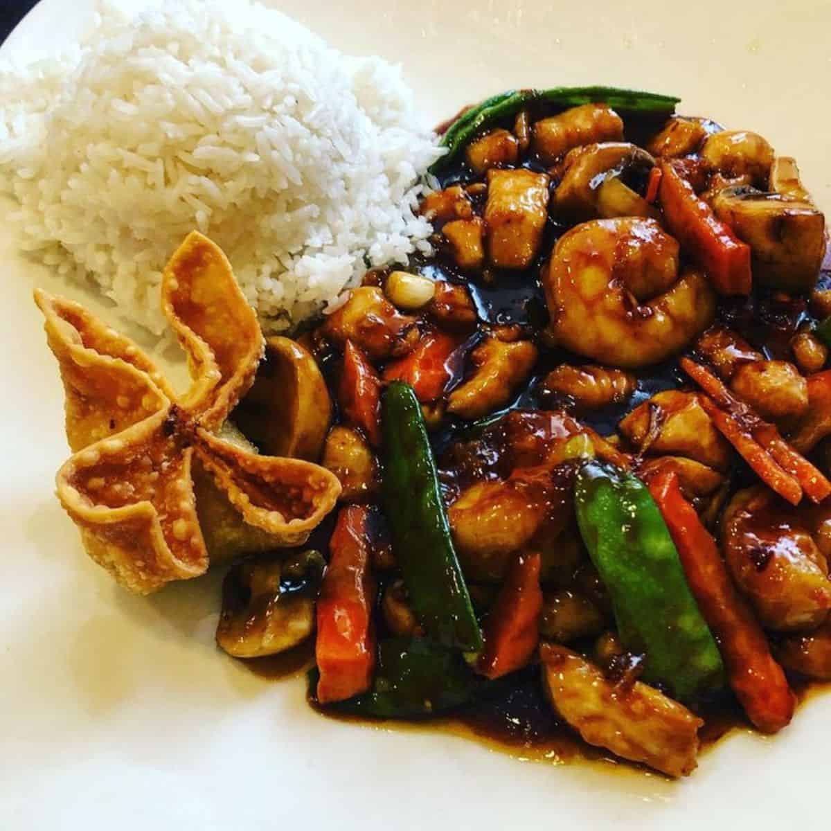 sweet and spicy shrimp meal