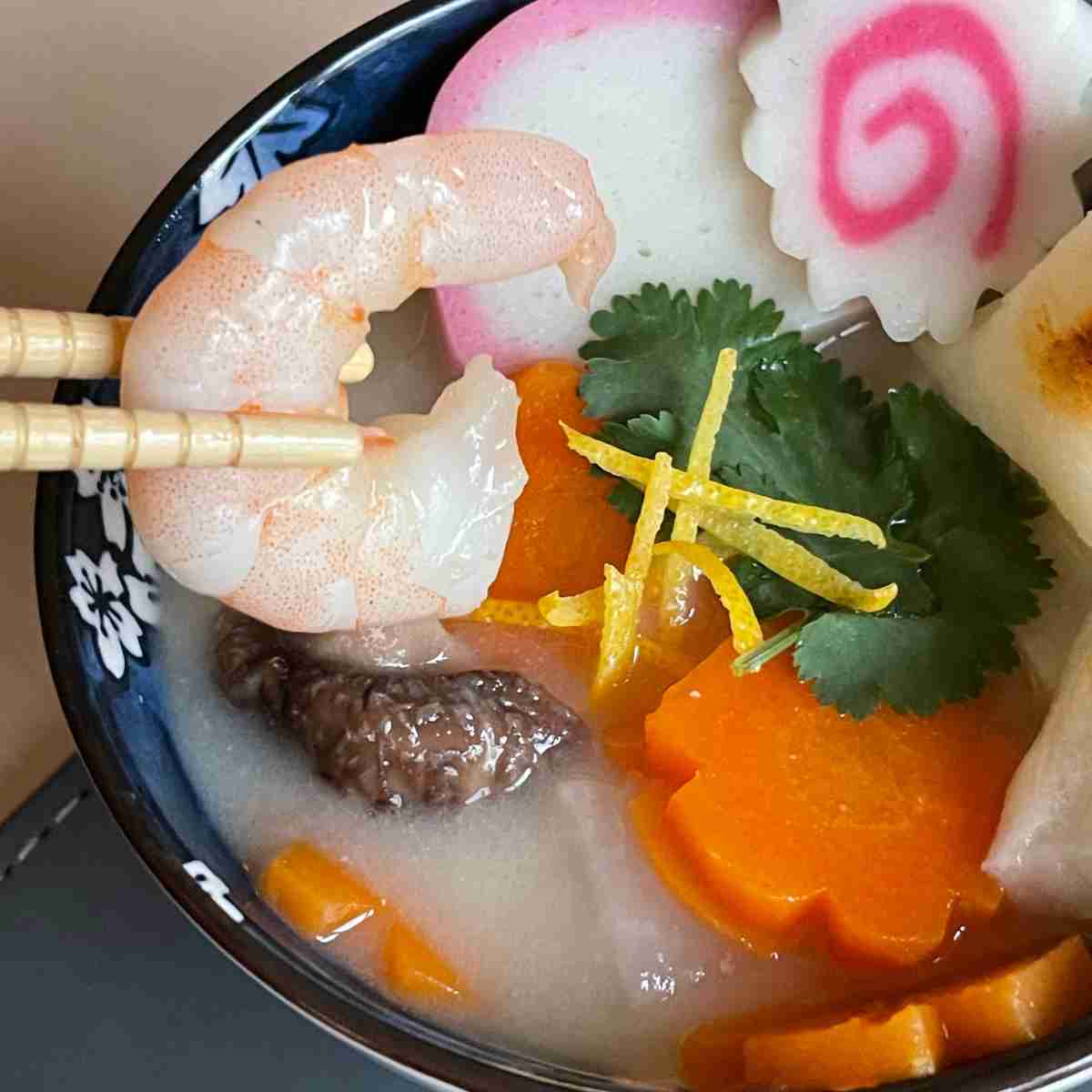seafood ozoni mochi soup kyushu