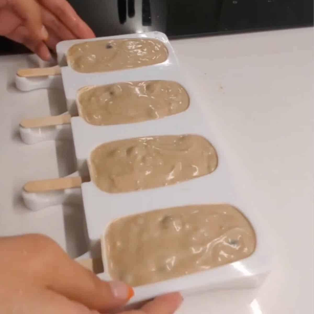 Freeze the boba ice cream in moulds overnight