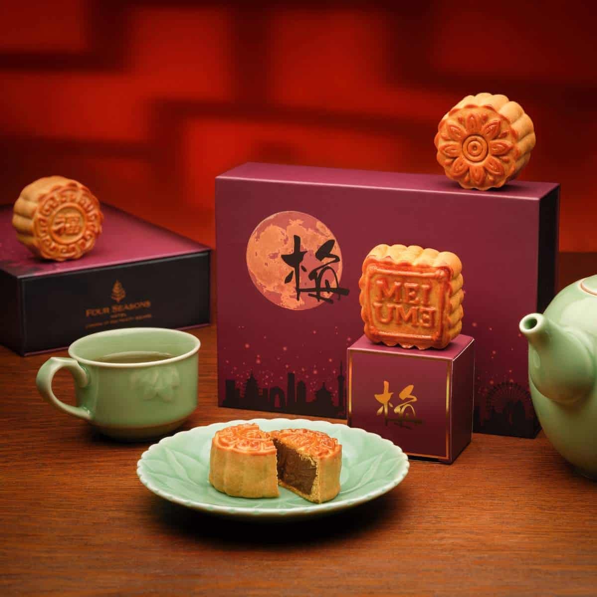 Traditional mooncakes in London