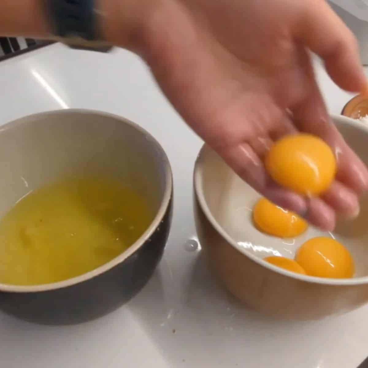 Separate egg yolks from the whites