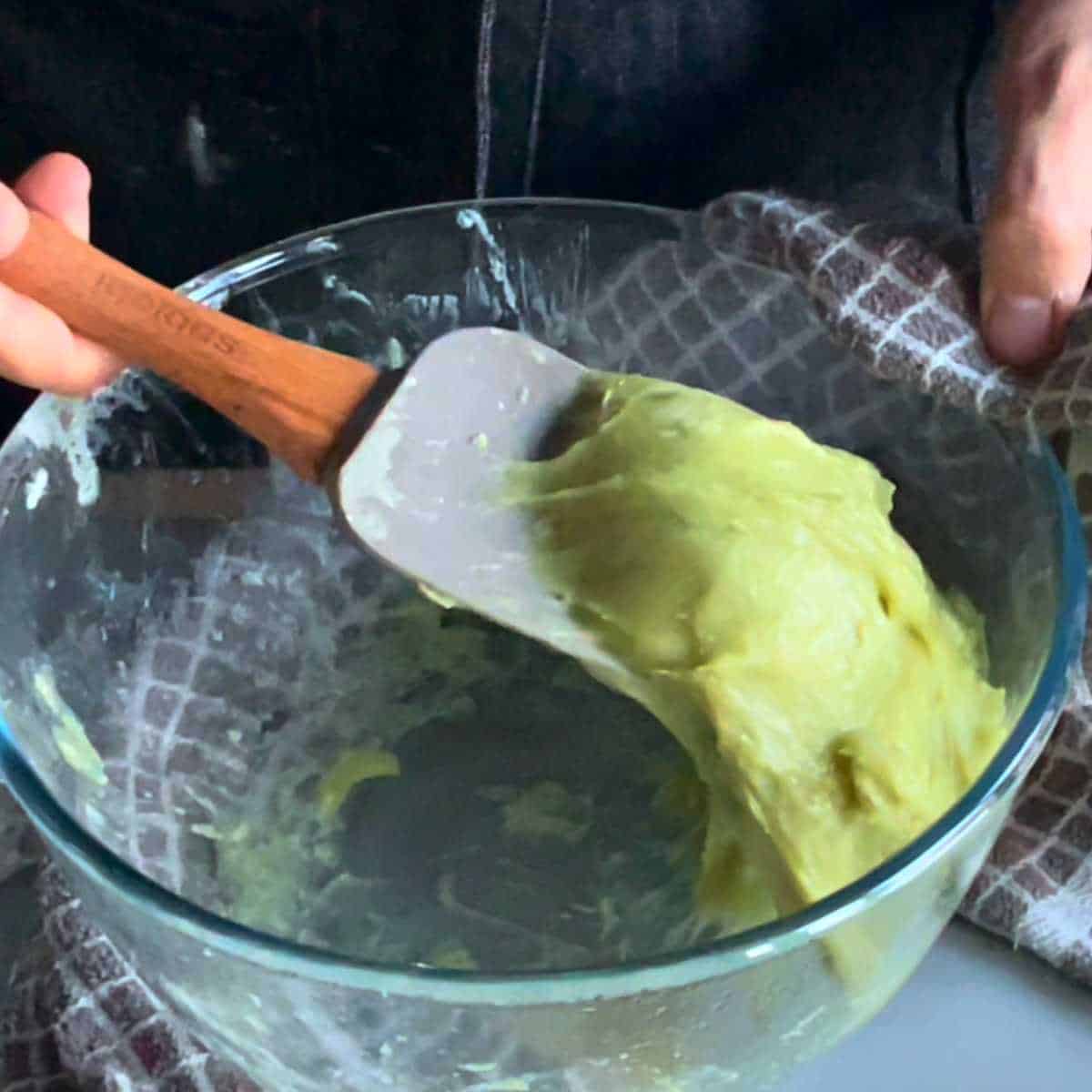 japanese dessert green mochi dough